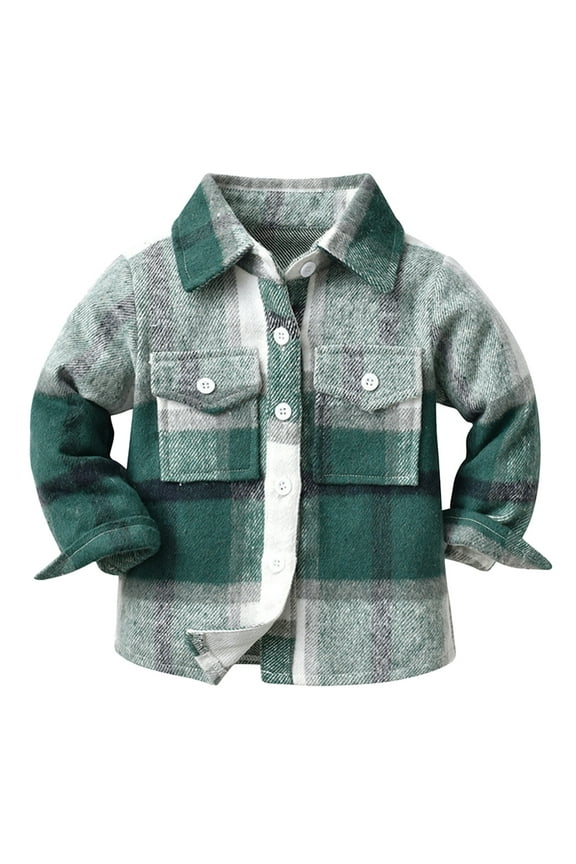 Kids Toddler Baby Boys Autumn Winter Plaid Cotton Long Sleeve Cardigan Jacket Clothes Boy Puff Vest 11 Jacket