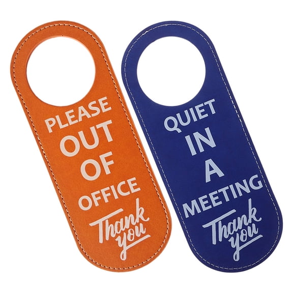 FELTECHELECTR Meeting Door Hanger Pu Blue Privacy Indicator 2Set 8.9x3.3x0.4In