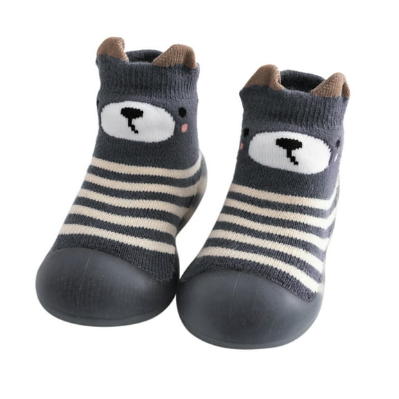 Kids Toddler Baby Boys Girls Solid Warm Knit Soft Sole Rubber Shoes Slipper Stocking Soft Shoes Kid 8 Kid Apparel Boy Winter Slippers Slippers Kids Size 8 Toddler House Shoes Men Slippers Size 8
