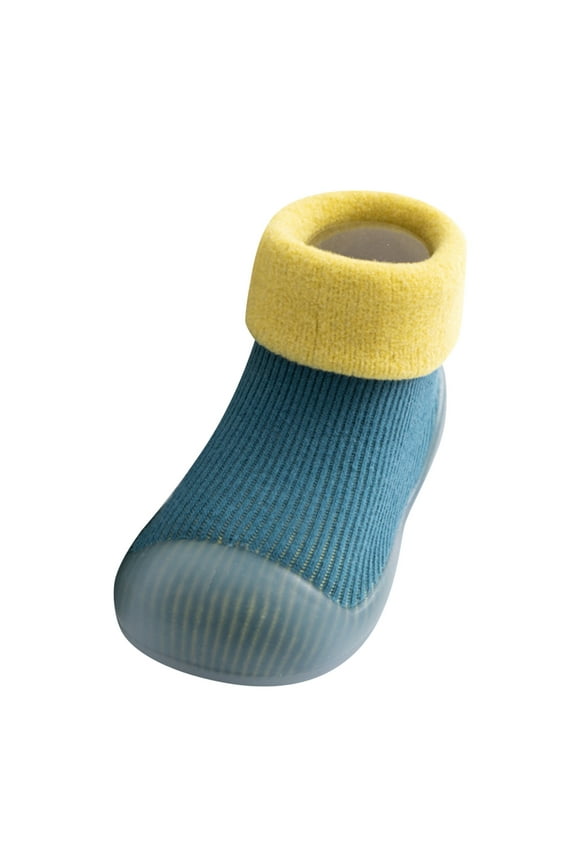 Kids Toddler Baby Boys Girls Solid Warm Knit Soft Sole Rubber Shoes Socks Slipper Stocking Toddler Fuzzy Slipper Toddler Boys Slides Big Slipper Boys Slippers 9 Toddler Boy Slippers Size 6 Bear