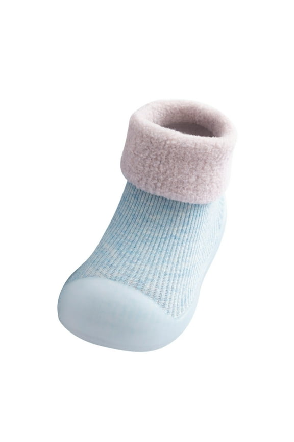 Kids Toddler Baby Boys Girls Solid Warm Knit Soft Sole Rubber Shoes Socks Slipper Stocking Toddler Fuzzy Slipper Toddler Boys Slides Big Slipper Boys Slippers 9 Toddler Boy Slippers Size 6 Bear