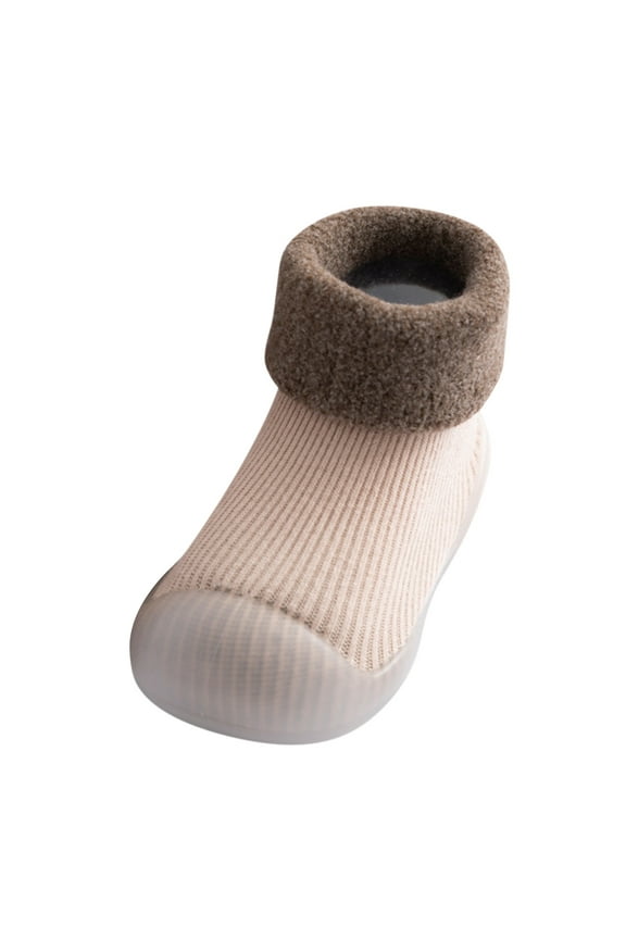 Kids Toddler Baby Boys Girls Solid Warm Knit Soft Sole Rubber Shoes Socks Slipper Stocking Toddler Fuzzy Slipper Toddler Boys Slides Big Slipper Boys Slippers 9 Toddler Boy Slippers Size 6 Bear