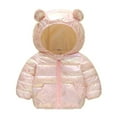 thumbnail image 1 of Kids Toddler Baby Boys Girls Winter Coat Bear Hooded Light Puffer Padded Jacket Windproof Outwear Snowsuit, 1 of 5