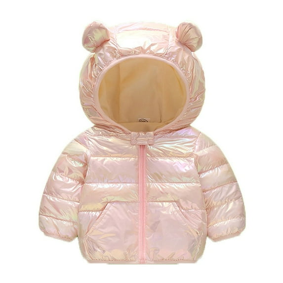 Kids Toddler Baby Boys Girls Winter Coat Bear Hooded Light Puffer Padded Jacket Windproof Outwear Snowsuit