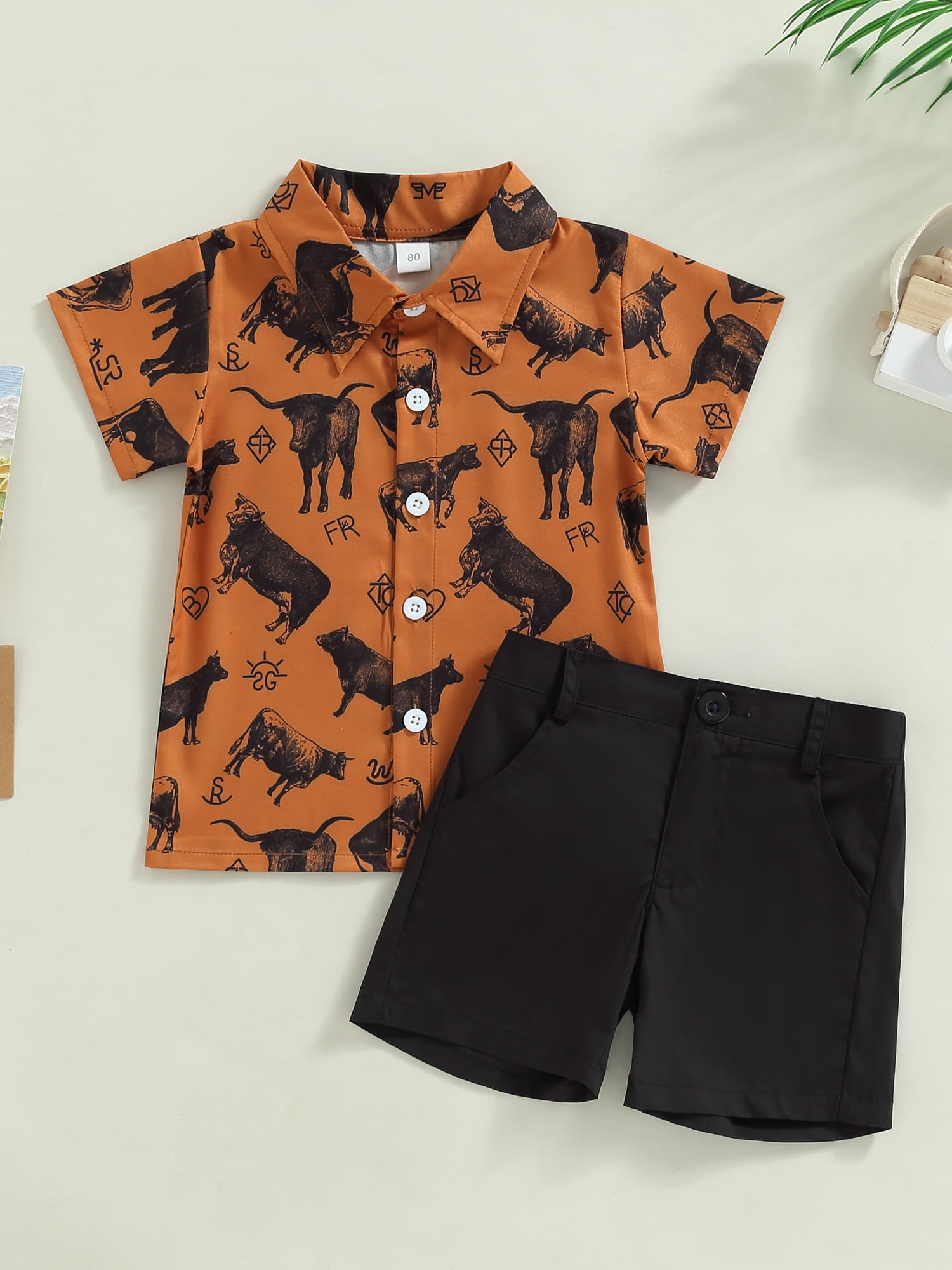 Kids Toddler Baby Boys Short Sleeve Button Down Shirt Shorts Suits 2T