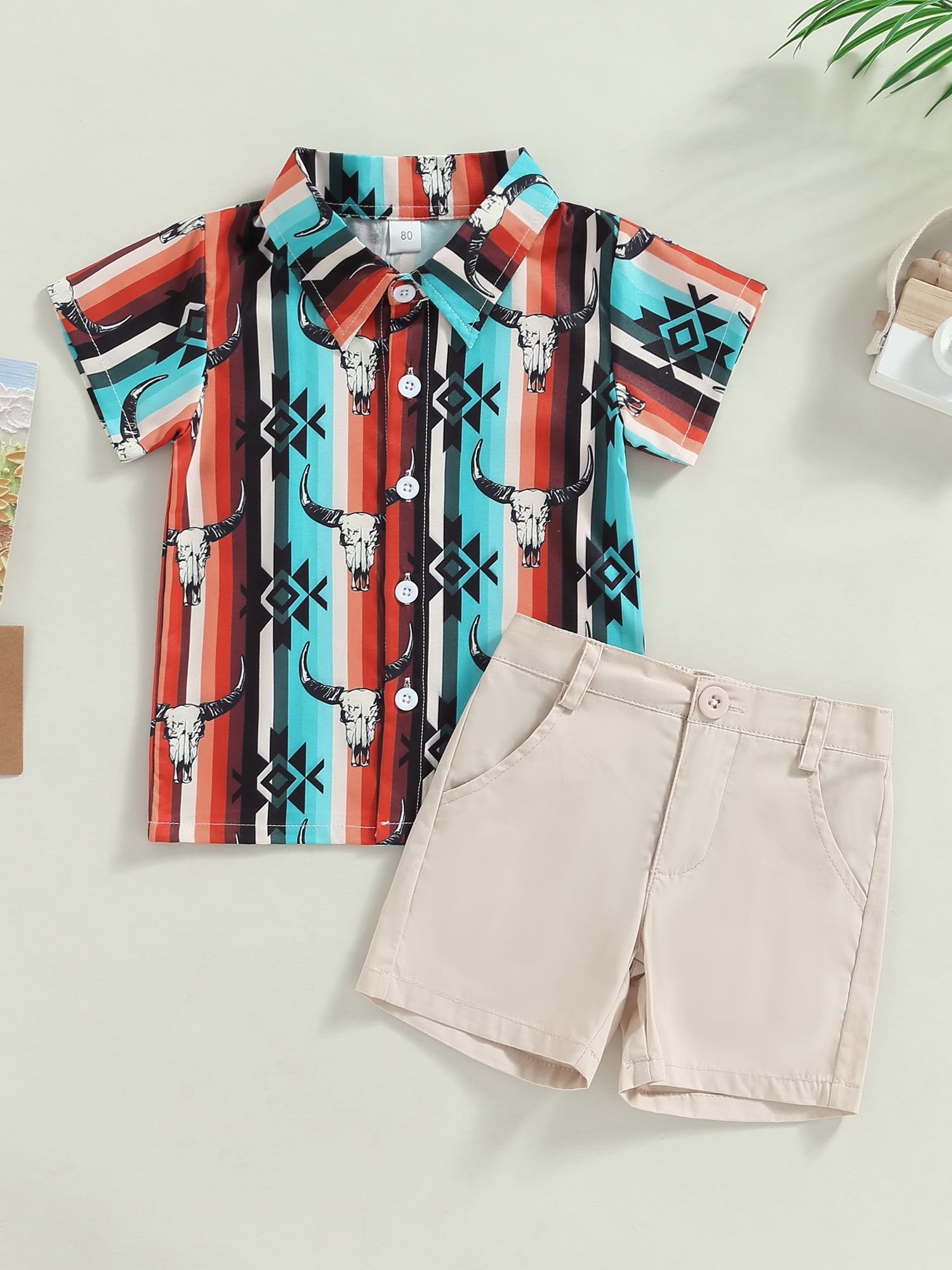 Kids Toddler Baby Boys Short Sleeve Button Down Shirt Shorts Suits 2T