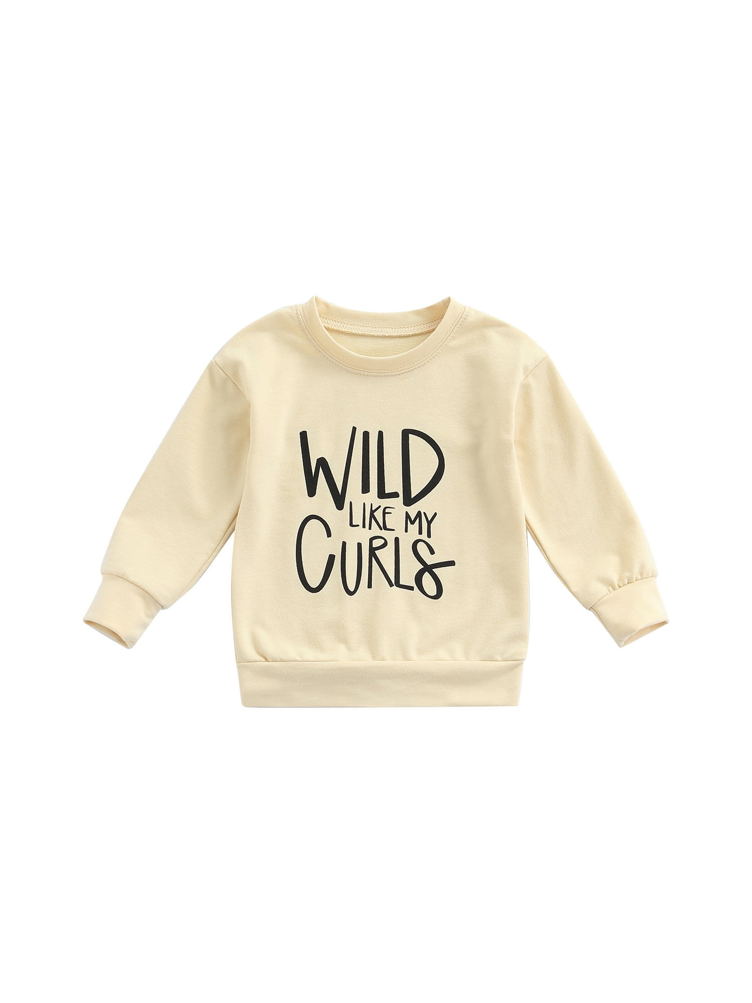 Kids Toddler Baby Girl Clothes Wlid Like My Curls Letter Printed