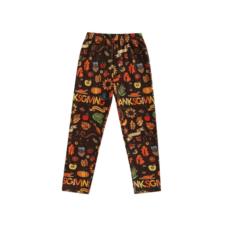 Kids Toddler Baby Girl Thanksgiving Leggings Clothes Cartoon Turkey Print  Long Yoga Pants Casual Trousers for Little Girls