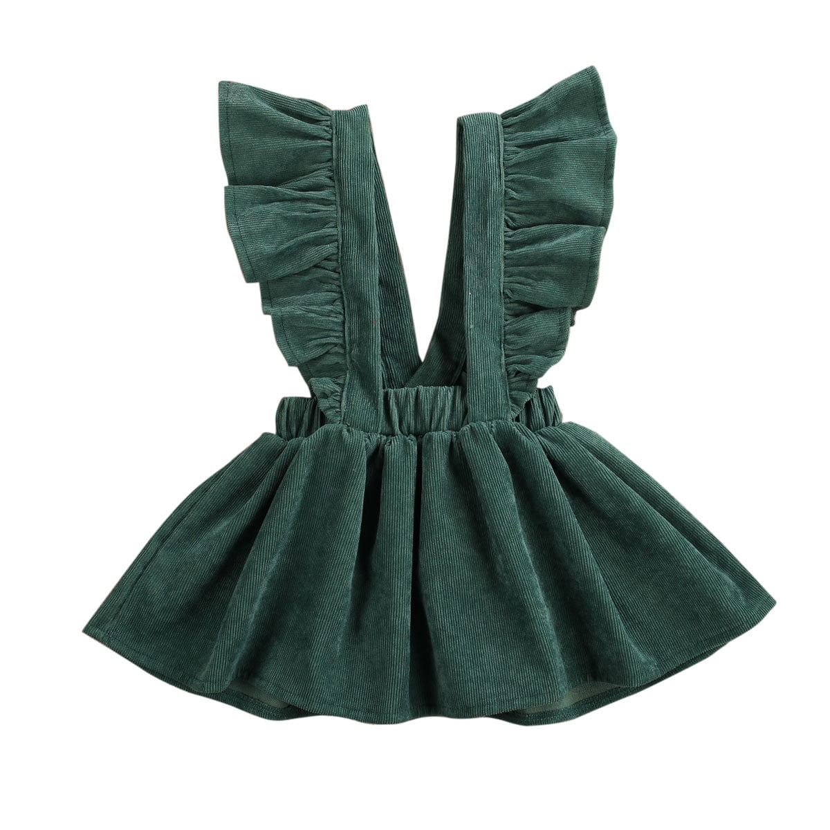 Toddler Color Block Brown Suspenders Dress
