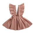 thumbnail image 1 of Kids Toddler Baby Girls Overall Dress Soft Corduroy A-Line Solid Color suspender Skirt Clothes, 1 of 8