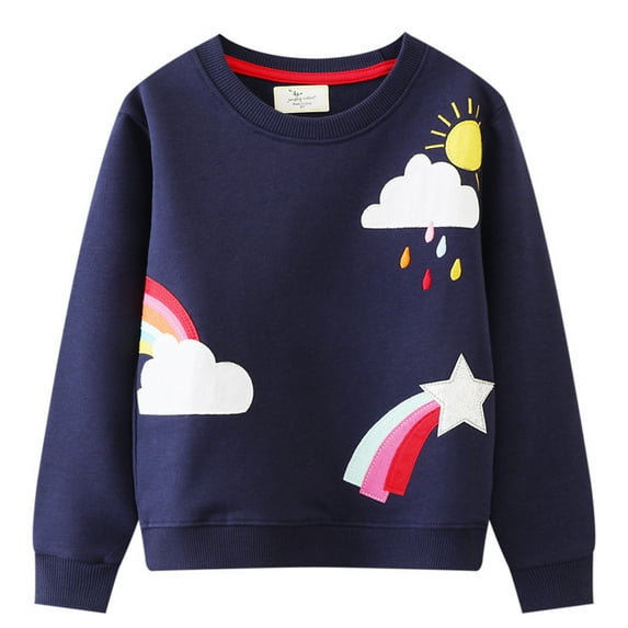 Kids Toddler Baby Girls Spring Autumn Animal Print Sweatshirts Cotton Casual Crew Neck Long Sleeve Tops Pullover Sweater Shirt 1-2T