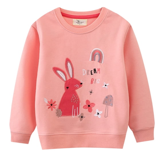 Kids Toddler Baby Girls Spring Fall Animal Print Sweatshirts Cotton Casual Crew Neck Long Sleeve Tops Pullover Sweater Shirt Size 2-3T