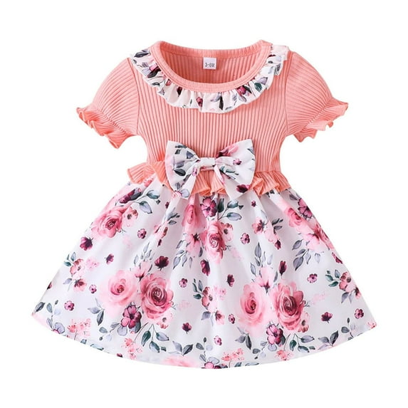 Kids Toddler Baby Girls Spring Summer Floral Ruffle Dress Clothing