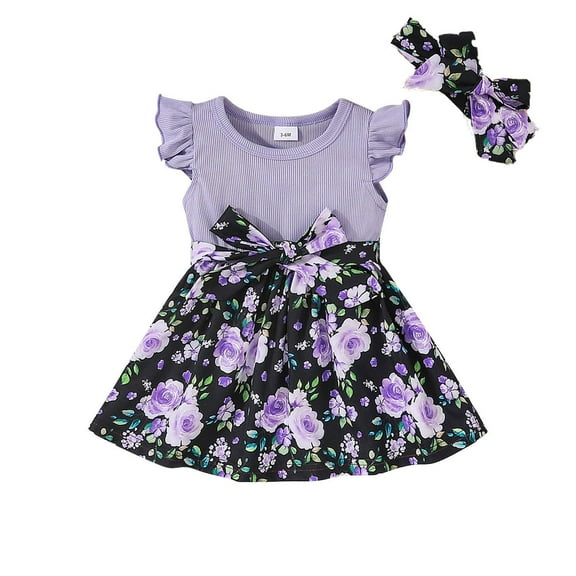 Kids Toddler Baby Girls Spring Summer Floral Ruffle Dress Clothing