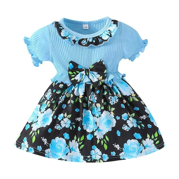 Kids Toddler Baby Girls Spring Summer Floral Ruffle Dress Clothing