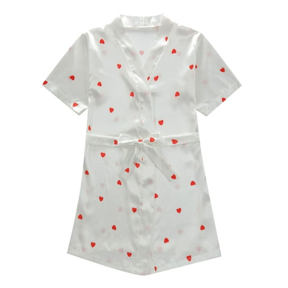 Kids Toddler Baby Girls Spring Summer Print Short Sleeve Princess Nightgown Nightdress White 4-5 Years