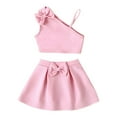 thumbnail image 1 of Kids Toddler Baby Girls Spring Summer Sling Shoulder Suspenders Top Bow Tie Skirts Outfits Clothes, 1 of 7