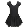 thumbnail image 1 of Kids Toddler Baby Girls Spring Summer Solid Short Sleeve Gymnastics Dress Princess Dress Clothes Black 5 Years-6 Years, 1 of 4