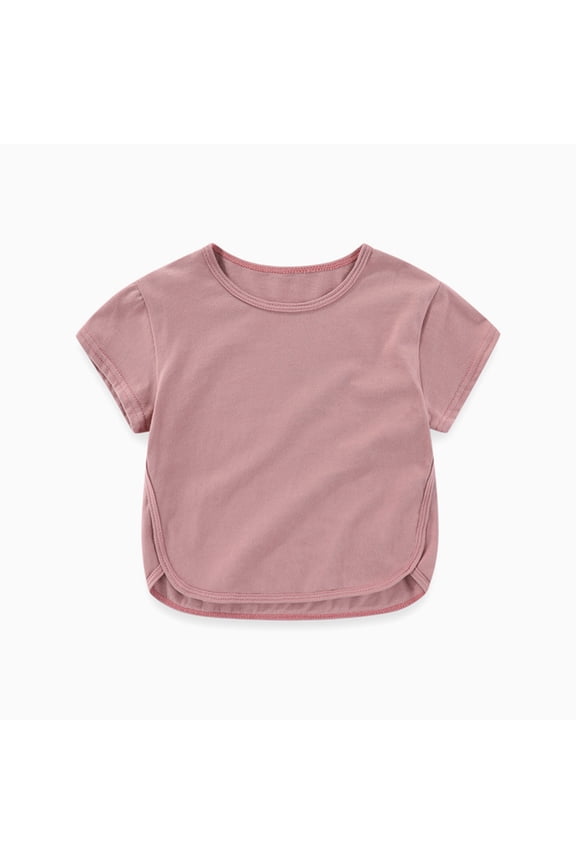 Kids Toddler Baby Unisex Puff Sleeve Shirt, 2026 New Girl Boy Crewneck Cotton T Shirt, Basic Tees,Camel 5-6 Years