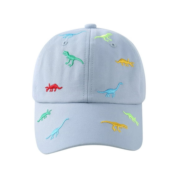 Kids Toddler Baseball Hat Dinosaur Sun Cap Printed Pattern & Solid Color Design Unisex for Boy Girl, Lightweight Soft Daily Outdoor Wear 2T-7T Gibobby,One Size,Blue