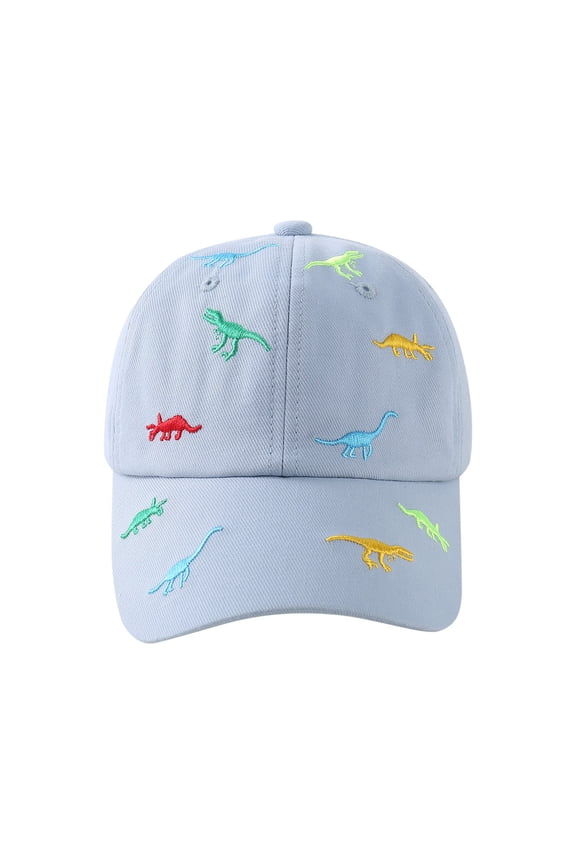 Kids Toddler Baseball Hat Dinosaur Sun Cap Printed Pattern & Solid Color Design Unisex for Boy Girl, Lightweight Soft Daily Outdoor Wear 2T-7T Gibobby,One Size,Blue