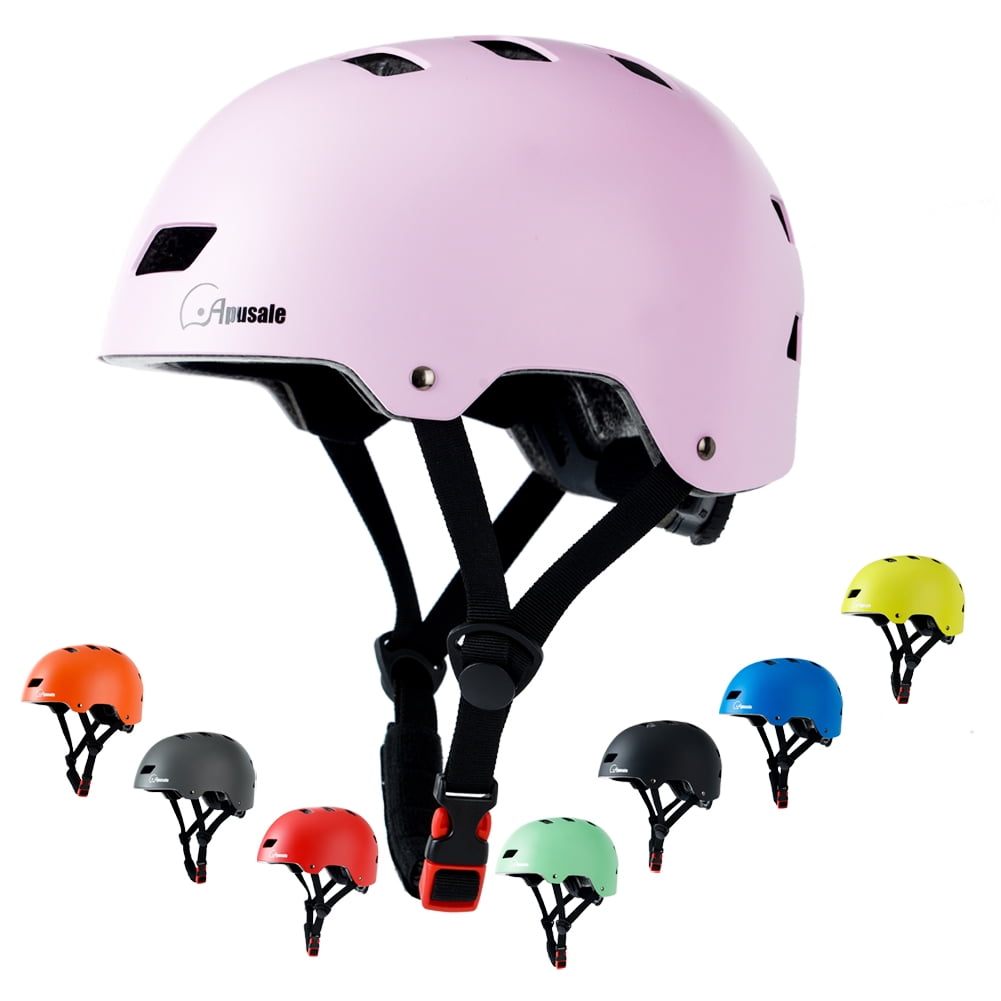 Kids Toddler Bike Helmet, Child Skateboard Helmet for Skate Scooter, Adjustable Size for Boys Girls (Pink S)