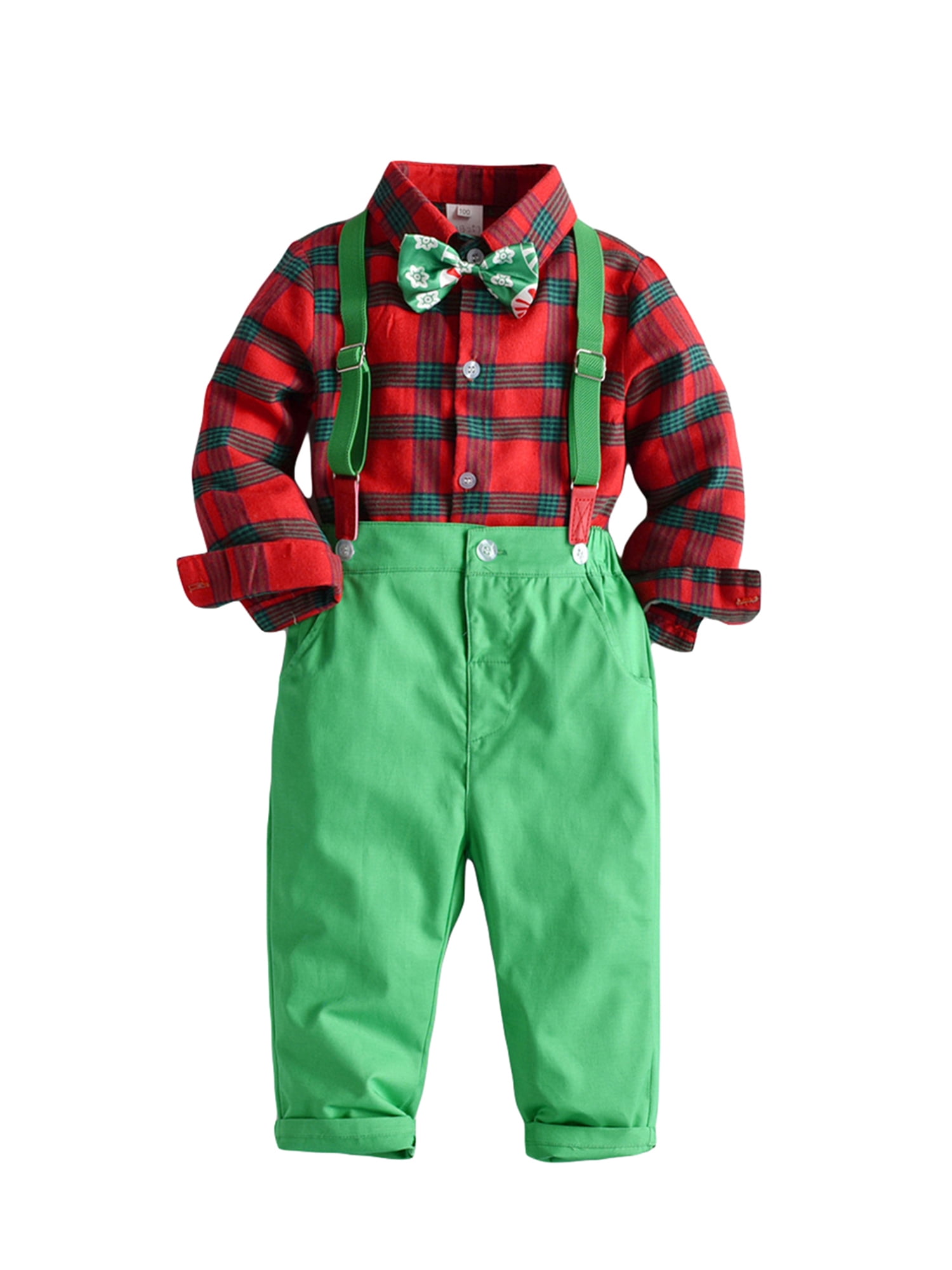 Kids Toddler Boys Christmas Formal Gentleman Outfits Bowtie Long Sleeve