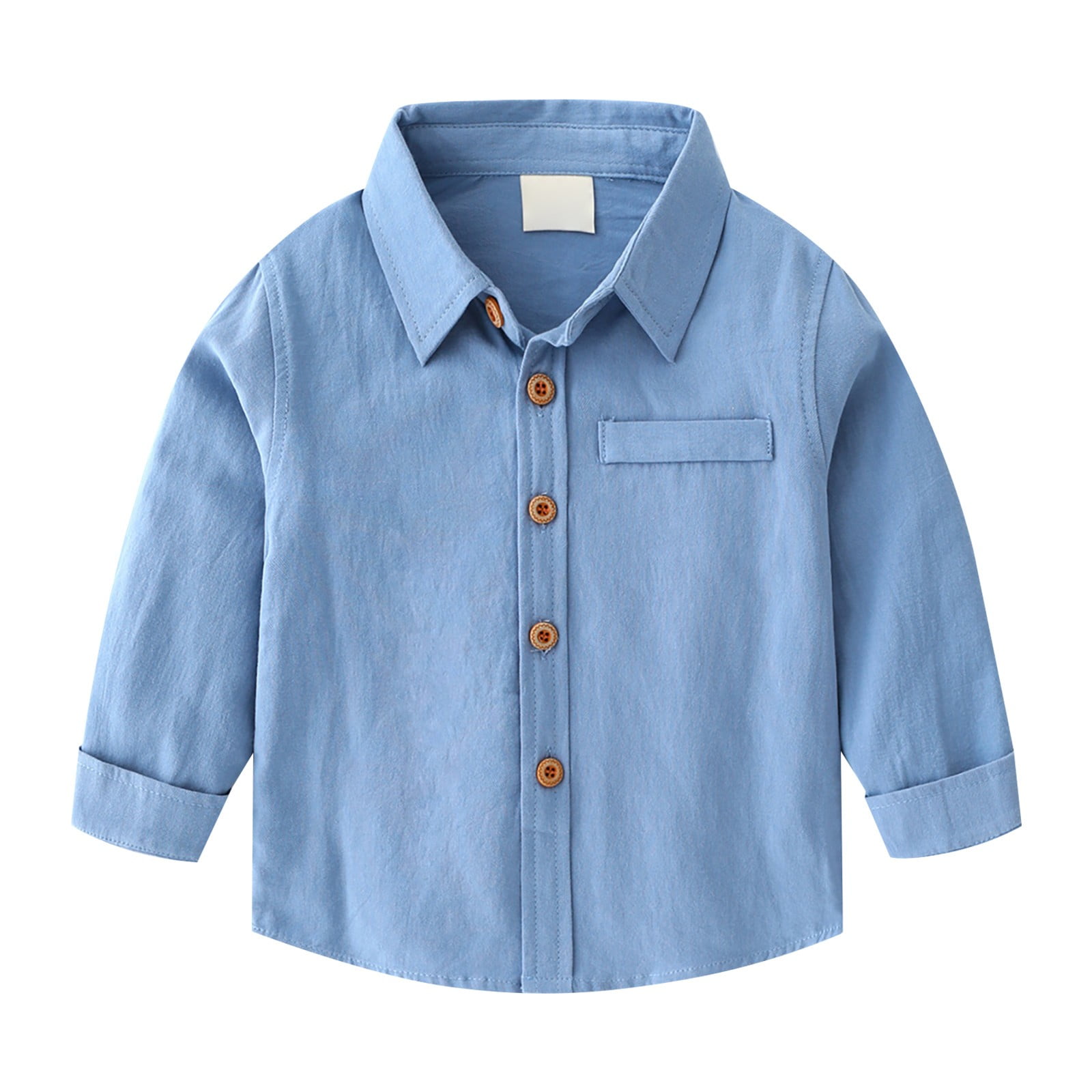 Kids Toddler Boys Girls Button Down Denim Shirt Long Sleeve Casual Cowboy Chambray Top Toddler Baby Jeans Shirts