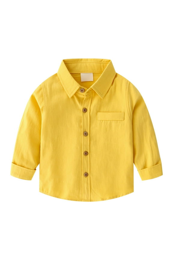Kids Toddler Boys Girls Button Down Denim Shirt Long Sleeve Casual Cowboy Chambray Top Toddler Baby Jeans Shirts