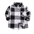 thumbnail image 1 of Kids Toddler Boys Girls Button Down Plaid Flannel Shirt Baby Girl Boy Pocketed Long Sleeve Shirts Casual Fall Coat, 1 of 3
