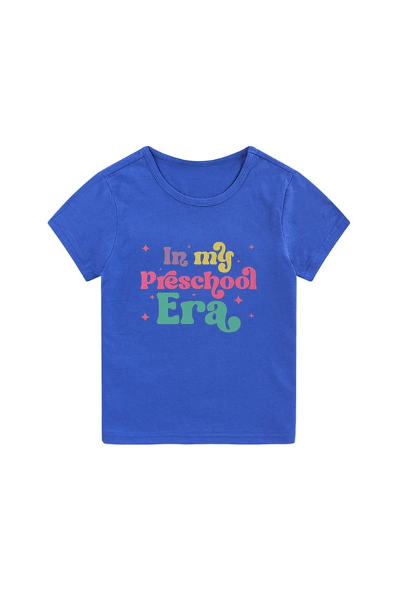 Kids Toddler Boys Girls First Day of School Shirt in My Pre School Era Back to School Kindergarten T-Shirt