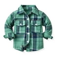 thumbnail image 1 of Kids Toddler Boys Girls Plaid Flannel Shirt Jacket Long Sleeve Button Top Casual Fall Winter Shacket Coat Clothes, 1 of 6