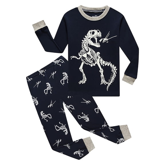 Kids Toddler Boys Pajamas 2PCS Set Homewear Dinosaur Printed Long Sleeve Sleepwear Casual Pyjamas Size 3 Y-4 Y