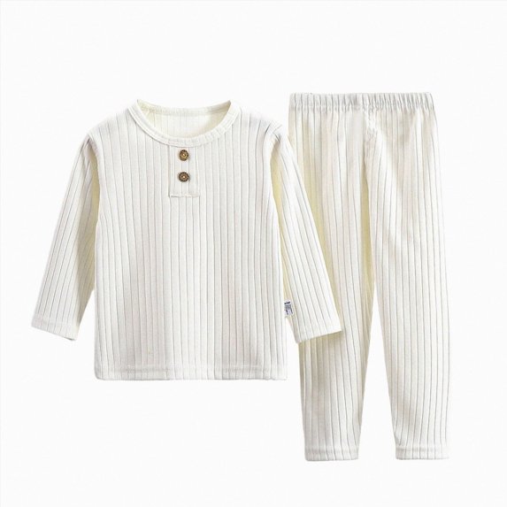 Kids & Toddler Boys Pajamas Set Cotton Sleepwear,Stretchy 6-12 Months 12-24 Months 2t 3t 4t 5t 6t 7t 8t 9t Children White