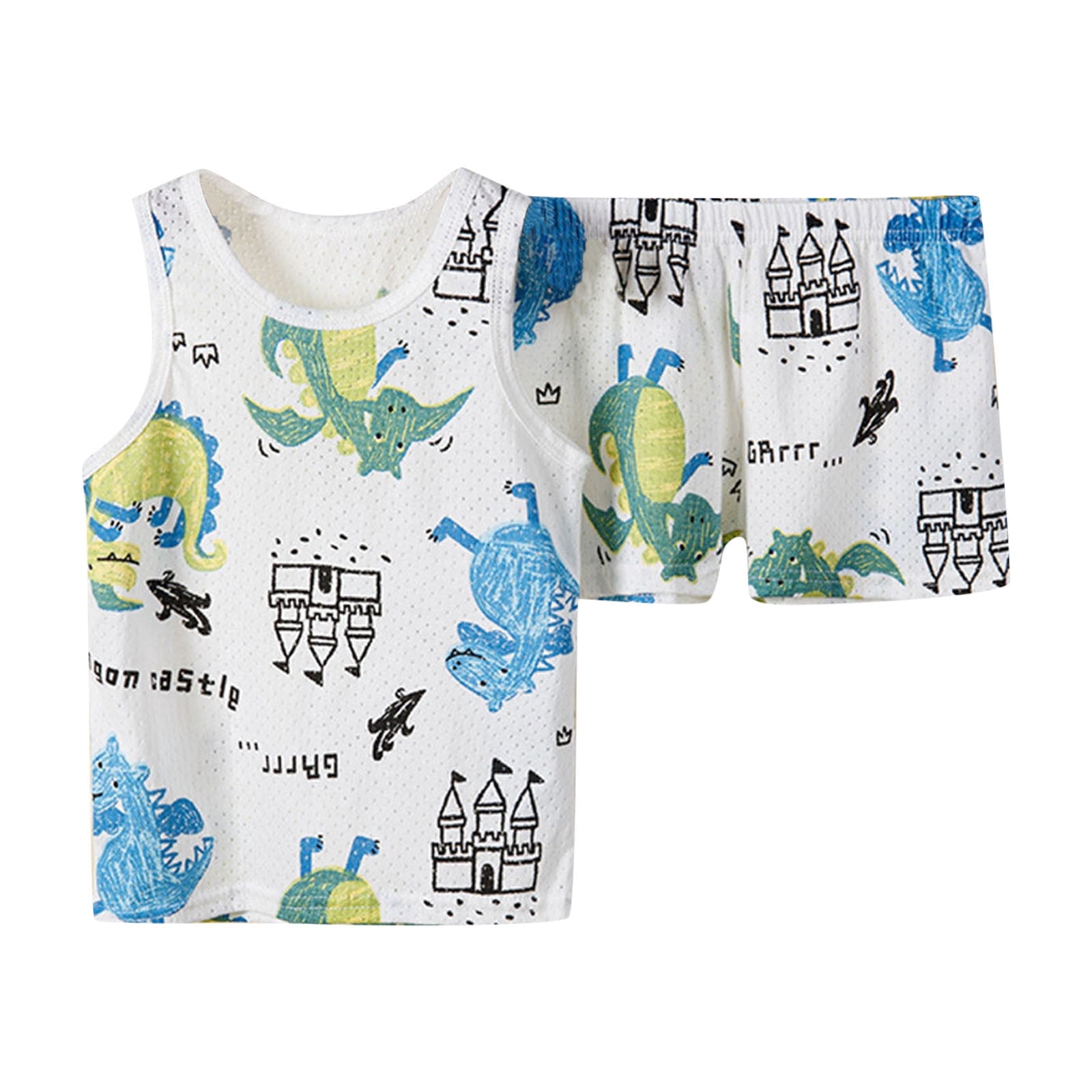 Kids Toddler Boys Shorts Set Casual Ren Sets Cartoon Girls Sets Vest Pant Casual Sport Suits Two Piece Clothes Set Summer Outfits,Size 2 Years 3 Years