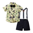 thumbnail image 1 of Kids Toddler Boys Shorts Set Casual Short Sleeve Cartoon Dinosaur Shirt Tops Shorts With Tie Gentleman Two Piece Clothes Set Summer Outfits,Size 6 Months 12 Months, 1 of 7