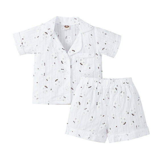 Kids Toddler Boys Shorts Set Casual Short Sleeve Cartoon Prints Tops Shorts Set Two Piece Clothes Set Summer Outfits,Size 12 Months 18 Months