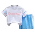 thumbnail image 1 of Kids Toddler Boys Shorts Set Tracksuit Short Sleeved Running Suit Quick Drying And Girls T Shirt Shorts Two Piece Clothes Set Summer Outfits,Size 4 Years 5 Years, 1 of 3