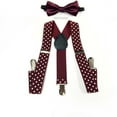 thumbnail image 1 of Kids Toddler Burgundy Bowtie Polkadot Suspenders Set Barnyard Wedding Groomsmen - New with box/tags, 1 of 1