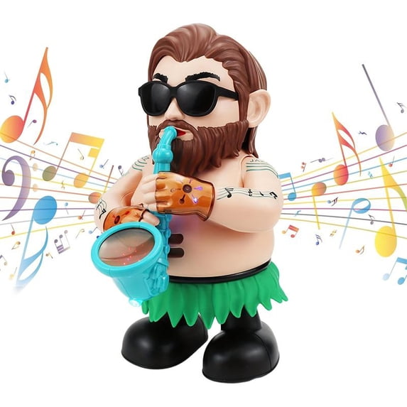 Kids Toddler Electric Light Up Dancing Saxophone Wild Man Toy, Musical Singing Funny Sensory Tummy Time Baby Toy, Christmas Birthday Holiday Gift for Infant Boys Girls Ages 2+