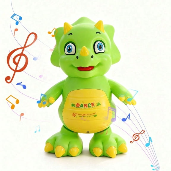 Electric Musical Dinosaur Toy, Triceratops, Light Up Sound Crawling Walking Dancing Interactive Sensor, Ages 2+, 1 Pack