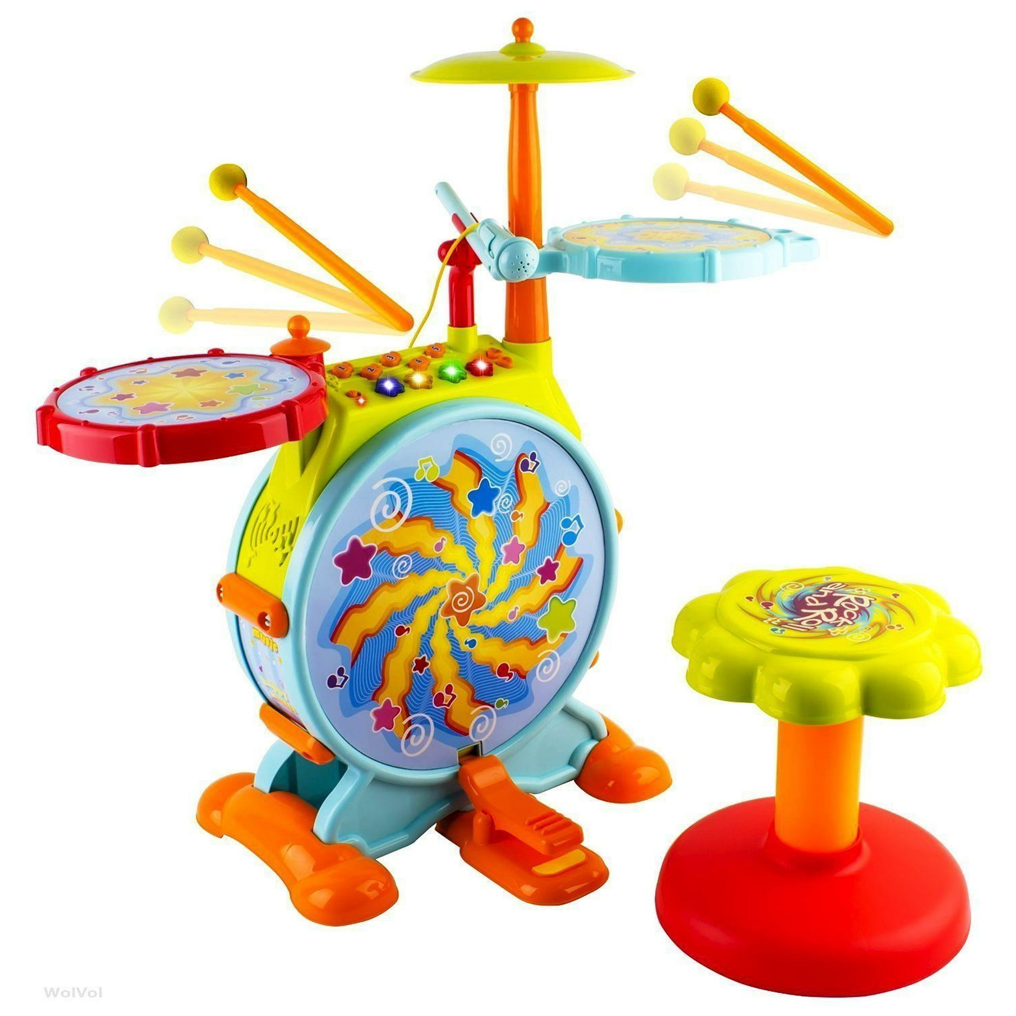 Kids Toddler First Electric Drum kit Set With Mic And Seat CHILDREN MUSICAL TOY