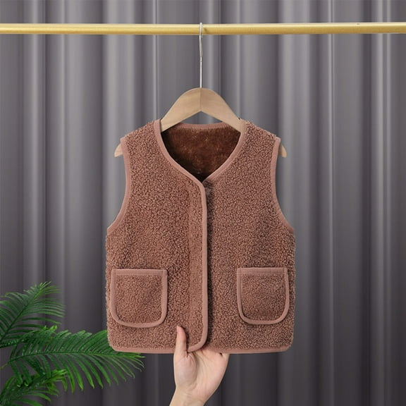 Kids Toddler Fleece Vest Sleeveless Outerwear Jackets & Vests Winter Vest Little Girl 5-6 Years