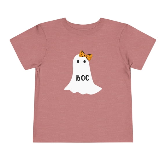 Kids Toddler Ghost with Bow Boo Girls Halloween T-Shirt