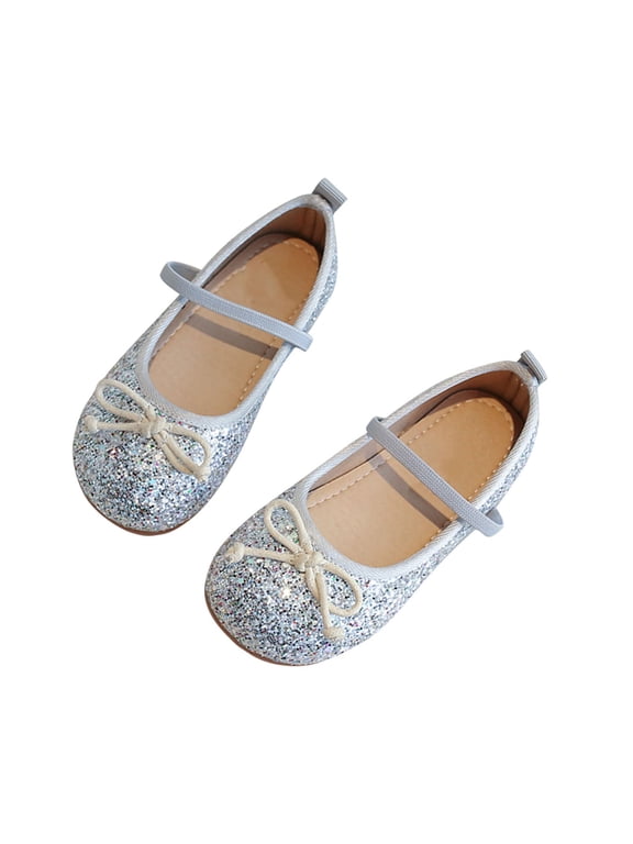Kids Toddler Girls Ballerina Flat Glitter Sequin Dance Training Slippers Princess Dress Shoes School Kindergarten