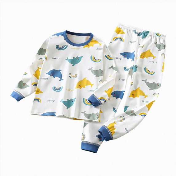 Kids & Toddler Girls Boys Pajamas Pjs Set Cotton Sleepwear 6-12 Months 12-24 Months 2t 3t 4t 5t 6t 7t 8t 9t Children(Light Blue,7-8 Years)