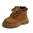 thumbnail image 1 of Kids Toddler Girls Boys Zipper Frosted Leather Round Toe Lace Up Ankle Boots Non-Slip Waterproof Comfort Work Boot, 1 of 14