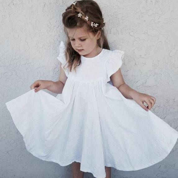Kids Toddler Girls Lace Dress Sleeve Party Dress Ruffle Elegant Princess Dresses