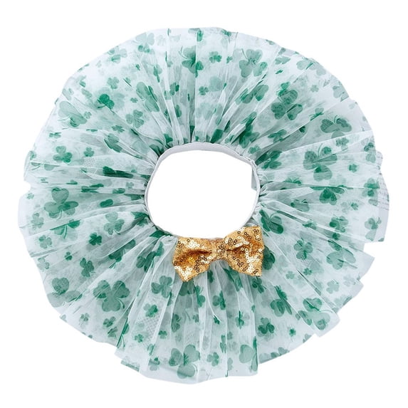 Kids Toddler Girls St. Patrick'S Day Green Shamrock Tutu Skirts Sequins Princess Ballet Dance Dress Green 1 Years-3 Years