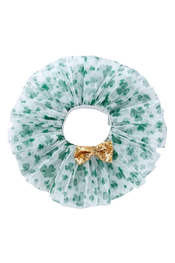 Kids Toddler Girls St. Patrick'S Day Green Shamrock Tutu Skirts Sequins Princess Ballet Dance Dress Green 1 Years-3 Years